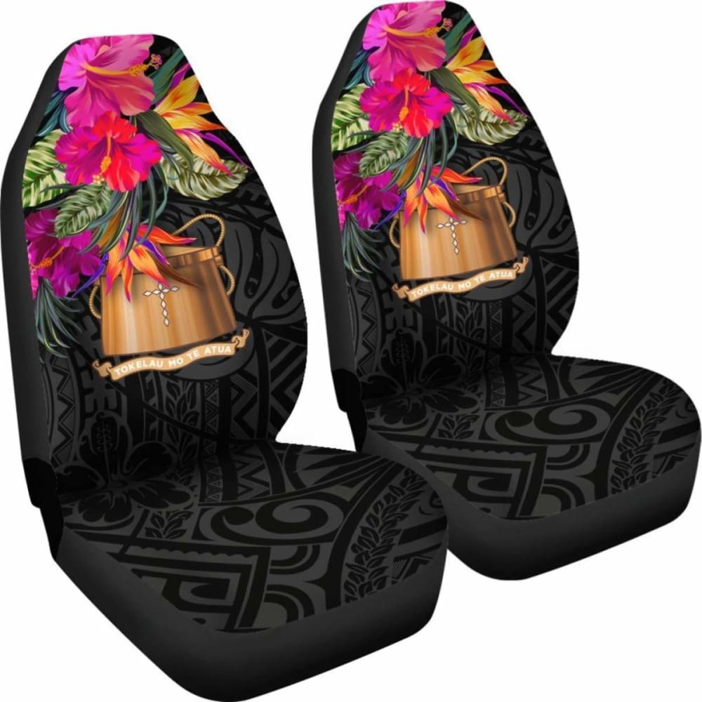 Tokelau Car Seat Covers - Polynesian Hibiscus Pattern -