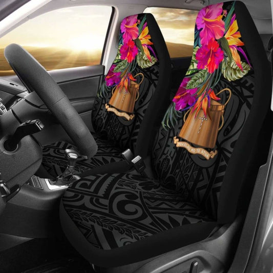 Tokelau Car Seat Covers - Polynesian Hibiscus Pattern -