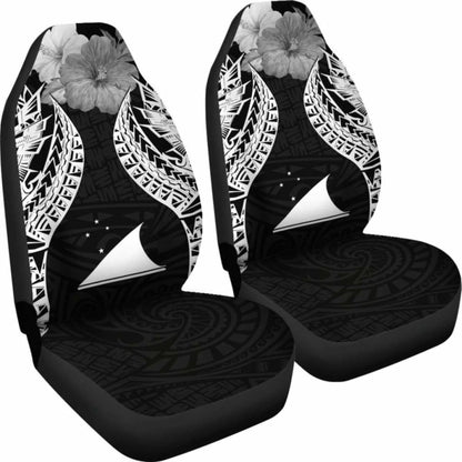 Tokelau Polynesian Car Seat Covers Pride Seal And Hibiscus Black -