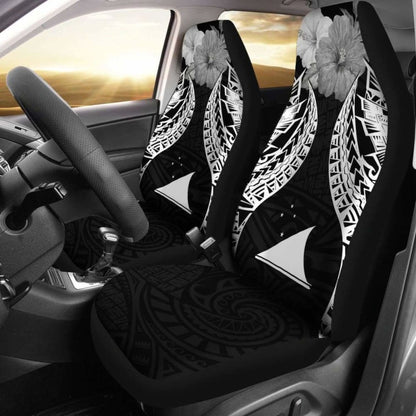 Tokelau Polynesian Car Seat Covers Pride Seal And Hibiscus Black -