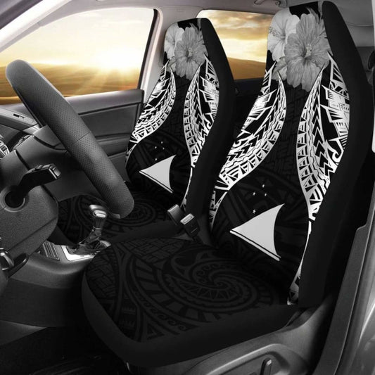 Tokelau Polynesian Car Seat Covers Pride Seal And Hibiscus Black -