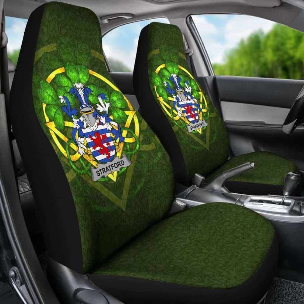 Stratford \bIreland Car Seat Cover Celtic Shamrock ( Set Of Two)