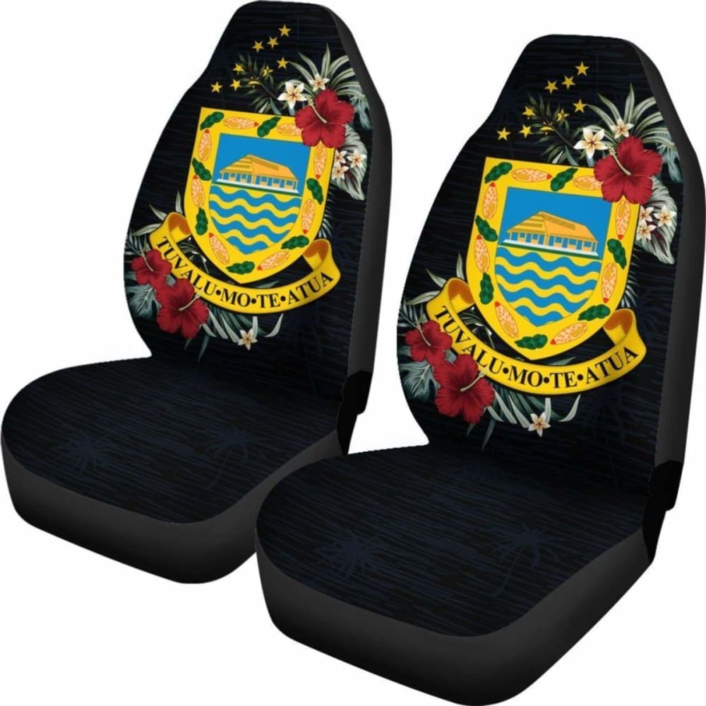 Tuvalu Car Seat Covers - Tuvalu Coat Of Arms Hibiscus -