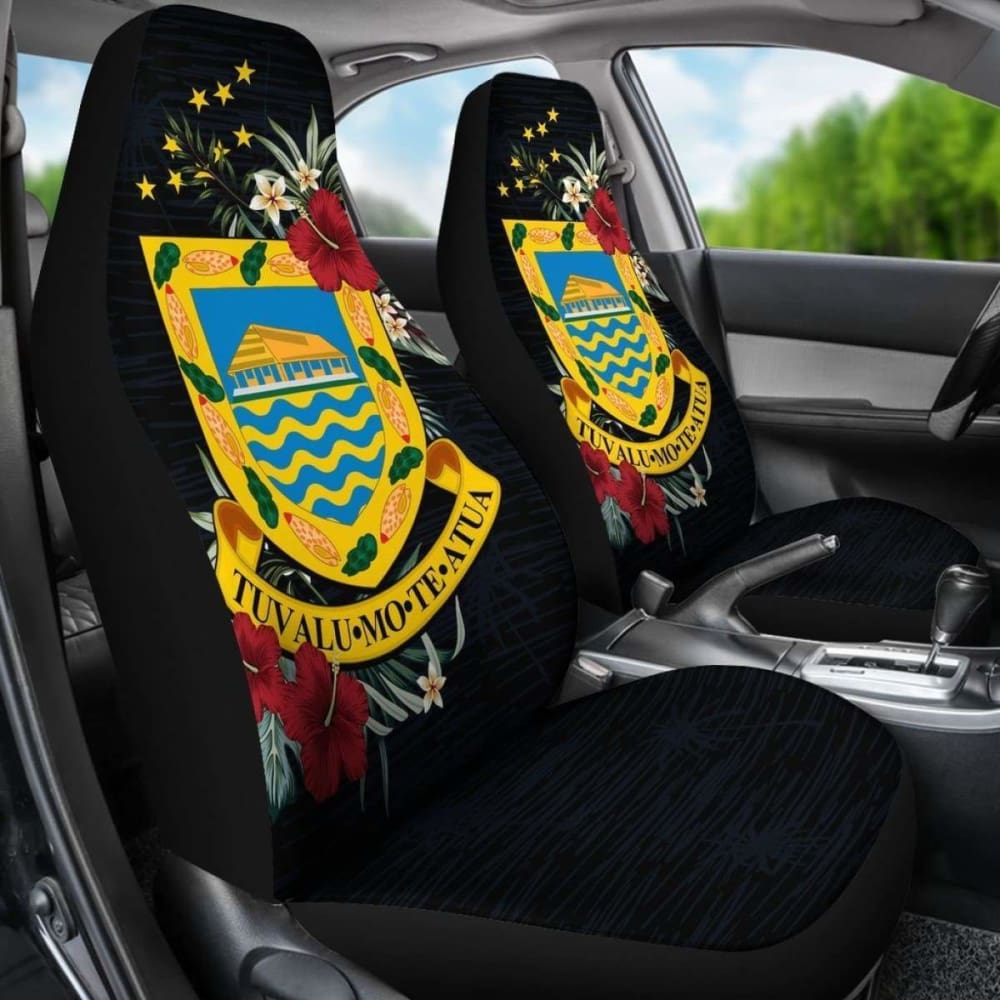 Tuvalu Car Seat Covers - Tuvalu Coat Of Arms Hibiscus -