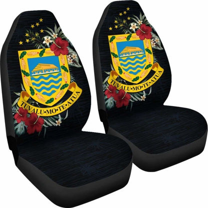 Tuvalu Car Seat Covers - Tuvalu Coat Of Arms Hibiscus -