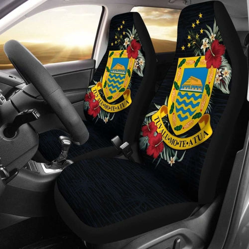 Tuvalu Car Seat Covers - Tuvalu Coat Of Arms Hibiscus -