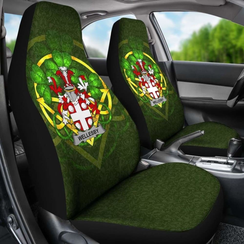 Wellesby \bIreland Car Seat Cover Celtic Shamrock ( Set Of Two)