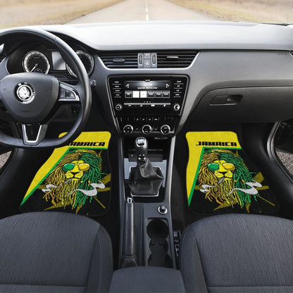 Car Floor Mats Green Reggae Rasta Red Lion Jamaica