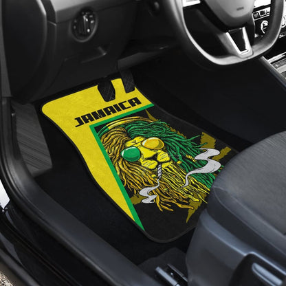 Car Floor Mats Green Reggae Rasta Red Lion Jamaica