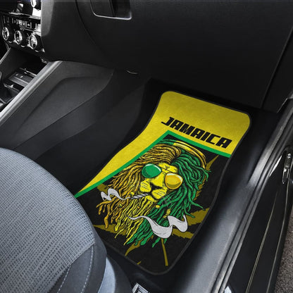 Car Floor Mats Green Reggae Rasta Red Lion Jamaica
