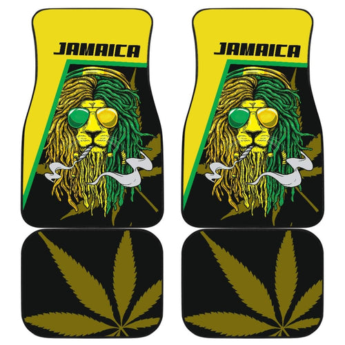 Car Floor Mats Green Reggae Rasta Red Lion Jamaica