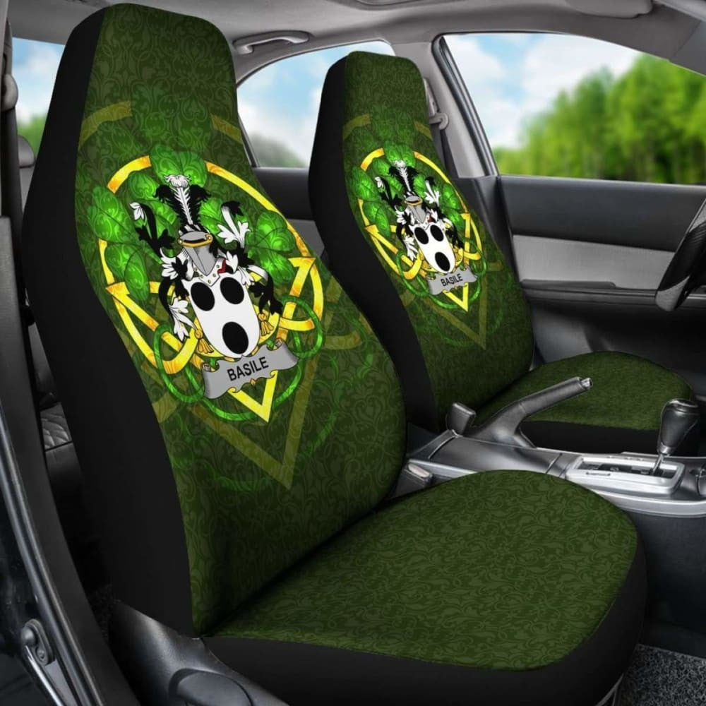 Basile \bIreland Car Seat Cover Celtic Shamrock ( Set Of Two)