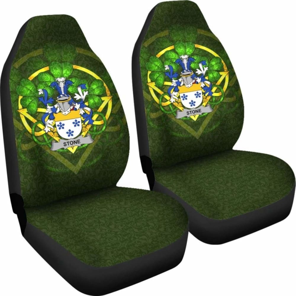 Stone \bIreland Car Seat Cover Celtic Shamrock ( Set Of Two)