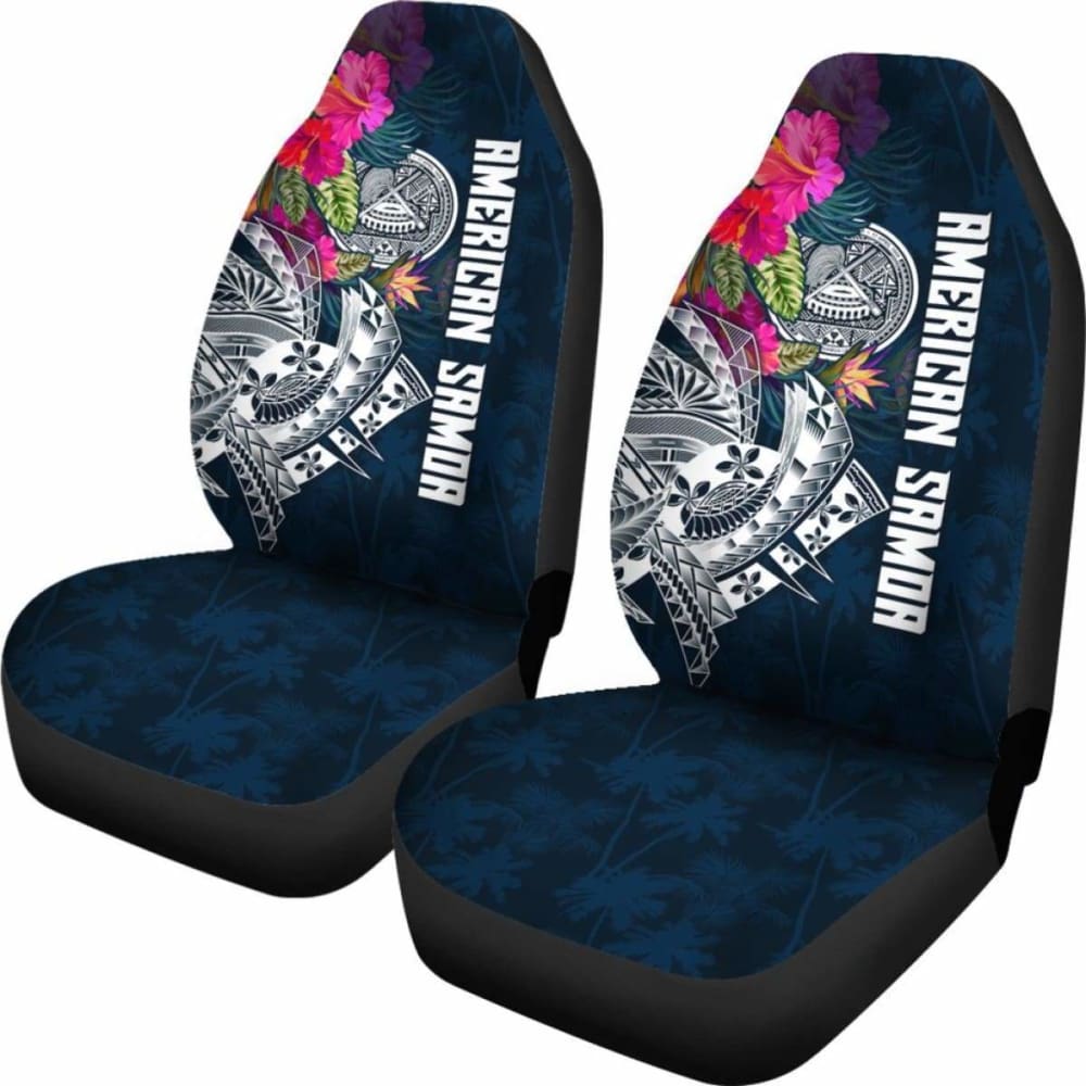 American Samoa Car Seat Covers - Polynesian Hibiscus With Summer Vibes -