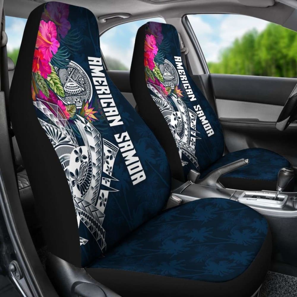 American Samoa Car Seat Covers - Polynesian Hibiscus With Summer Vibes -