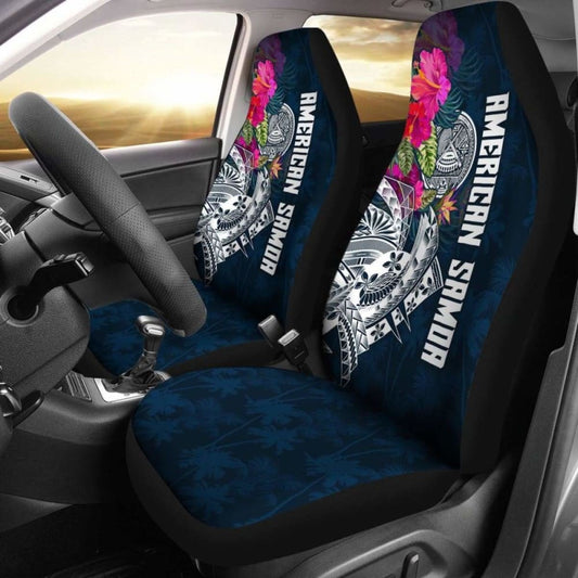 American Samoa Car Seat Covers - Polynesian Hibiscus With Summer Vibes -