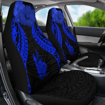 New Caledonia Polynesian Car Seat Covers Pride Seal And Hibiscus Blue -