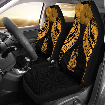 New Caledonia Polynesian Car Seat Covers Pride Seal And Hibiscus Gold -