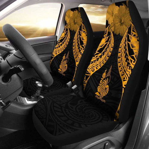 New Caledonia Polynesian Car Seat Covers Pride Seal And Hibiscus Gold -