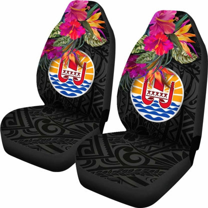 Tahiti Car Seat Covers - Polynesian Hibiscus Pattern -