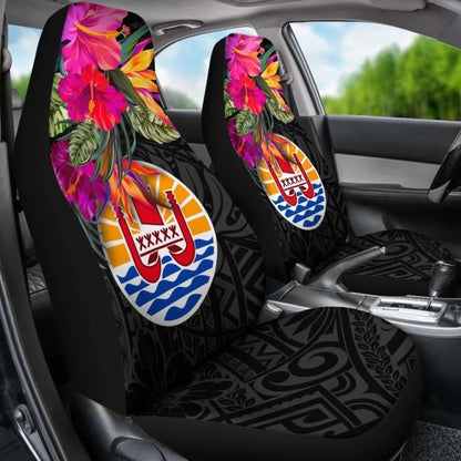 Tahiti Car Seat Covers - Polynesian Hibiscus Pattern -