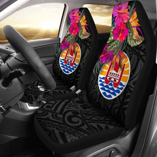 Tahiti Car Seat Covers - Polynesian Hibiscus Pattern -