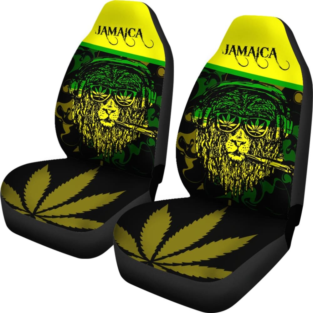 African Traditional Pattern Lions Rasta Jamaica Car Seat Covers