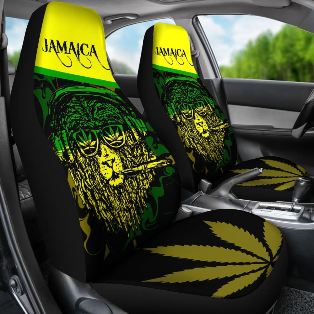 African Traditional Pattern Lions Rasta Jamaica Car Seat Covers