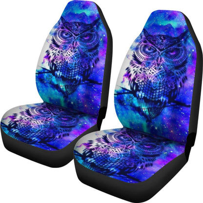 Owl Blue Background Art Design Car Seat Covers Animals Fantasy