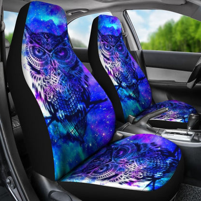 Owl Blue Background Art Design Car Seat Covers Animals Fantasy