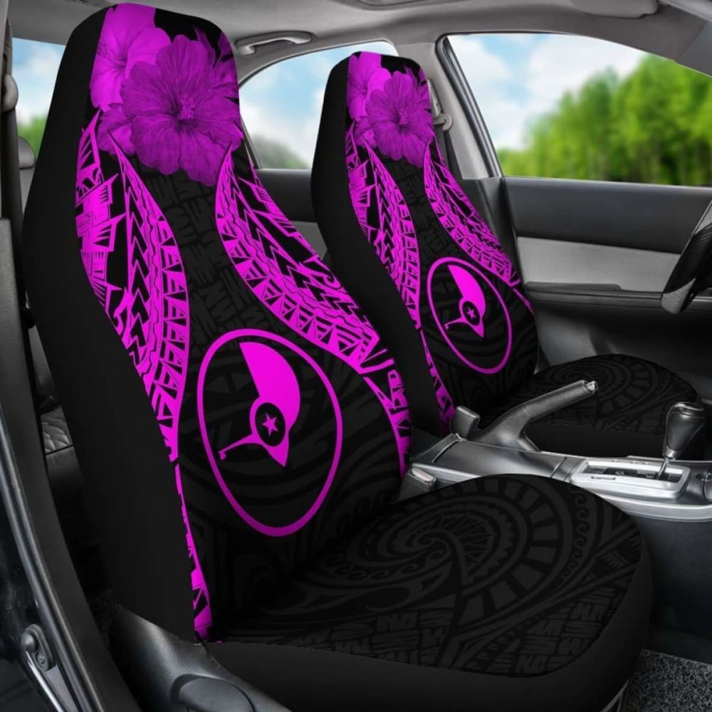 Yap Polynesian Car Seat Covers Pride Seal And Hibiscus Pink -