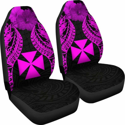 Wallis And Futuna Polynesian Car Seat Covers Pride Seal And Hibiscus Pink -