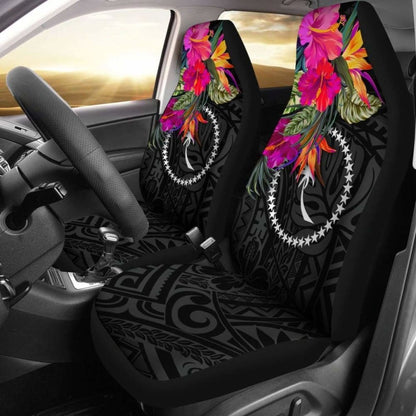 Chuuk Car Seat Covers - Polynesian Hibiscus Pattern -