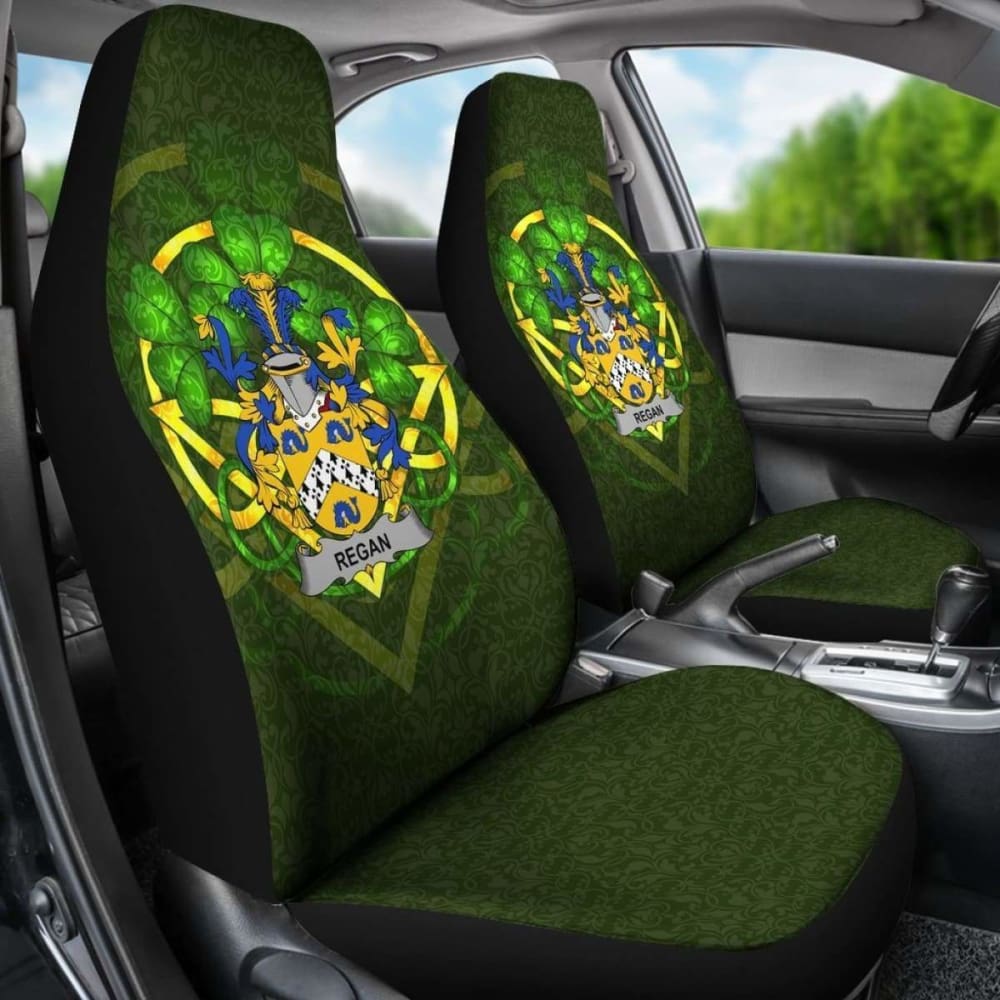 Regan Or O'Regan \bIreland Car Seat Cover Celtic Shamrock ( Set Of Two)