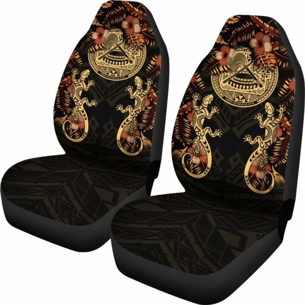 American Samoa Car Seat Covers - American Samoa Seal Lizard Hibiscus -