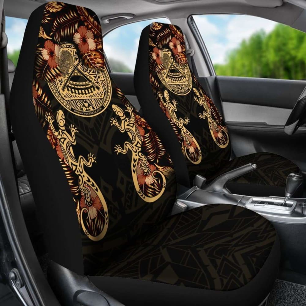 American Samoa Car Seat Covers - American Samoa Seal Lizard Hibiscus -