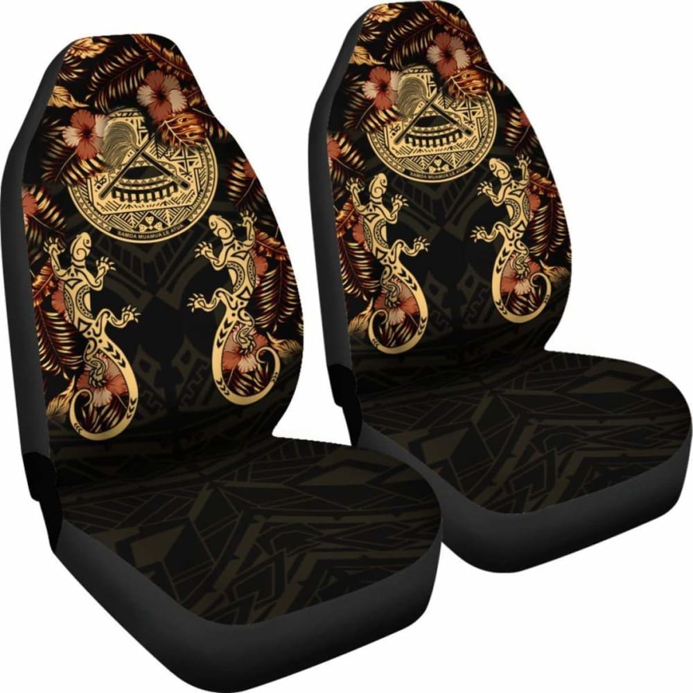 American Samoa Car Seat Covers - American Samoa Seal Lizard Hibiscus -