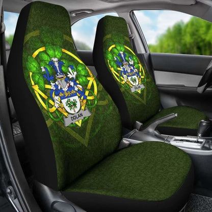 Dolan Or O'Dolan \bIreland Car Seat Cover Celtic Shamrock ( Set Of Two)