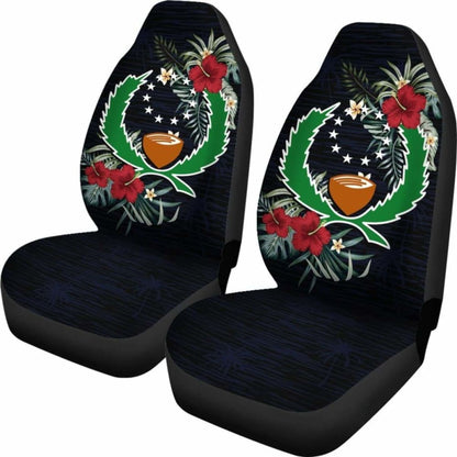 Pohnpei Car Seat Covers - Pohnpei Flag Hibiscus -