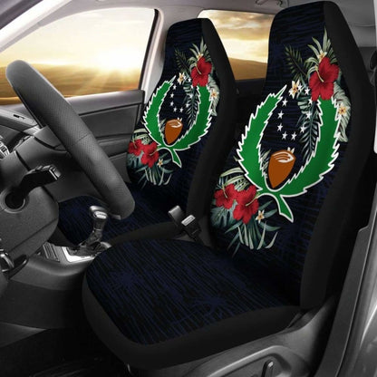 Pohnpei Car Seat Covers - Pohnpei Flag Hibiscus -