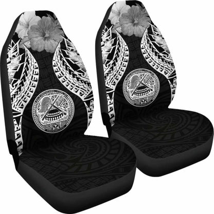 American Samoa Polynesian Car Seat Covers Pride Seal And Hibiscus Black -