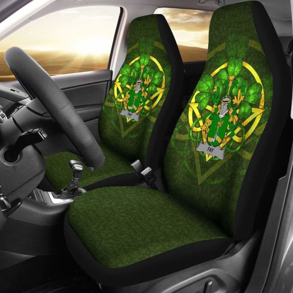 Fay Or O'Fee \bIreland Car Seat Cover Celtic Shamrock ( Set Of Two)