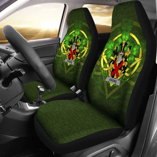 Giggins \bIreland Car Seat Cover Celtic Shamrock ( Set Of Two)