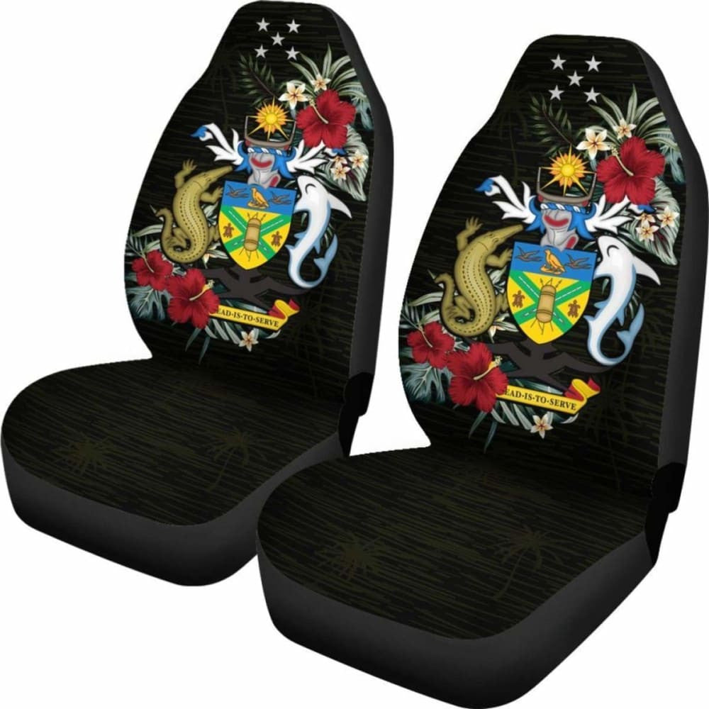 Solomon Islands Car Seat Covers - Solomon Islands Coat Of Arms Hibiscus -