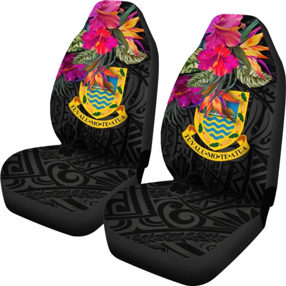 Tuvalu Car Seat Covers - Hibiscus Polynesian Pattern -