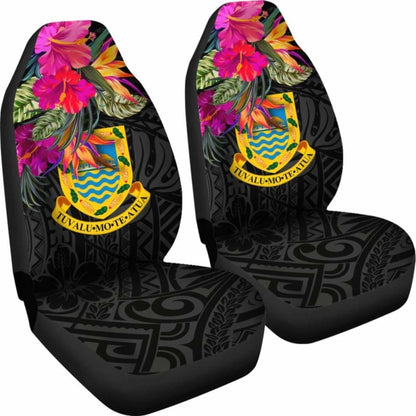 Tuvalu Car Seat Covers - Hibiscus Polynesian Pattern -