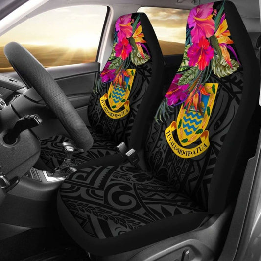 Tuvalu Car Seat Covers - Hibiscus Polynesian Pattern -