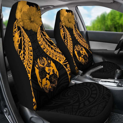 Tonga Polynesian Car Seat Covers Pride Seal And Hibiscus Gold -
