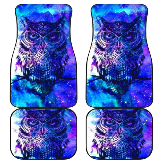 Owl Blue Background Art Design Car Floor Mats Animals Fantasy