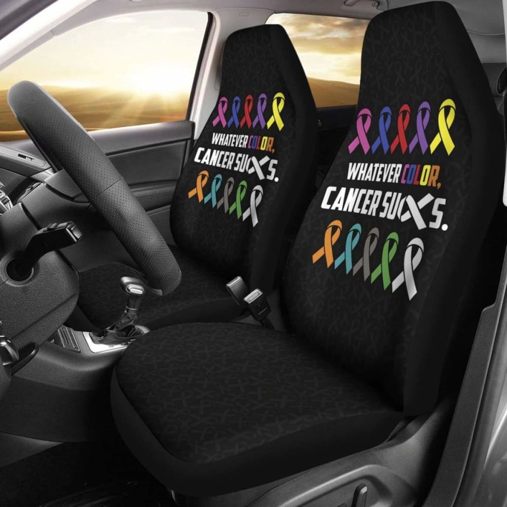 Cancer Whatever Color Cancer Suck Car Seat Cover